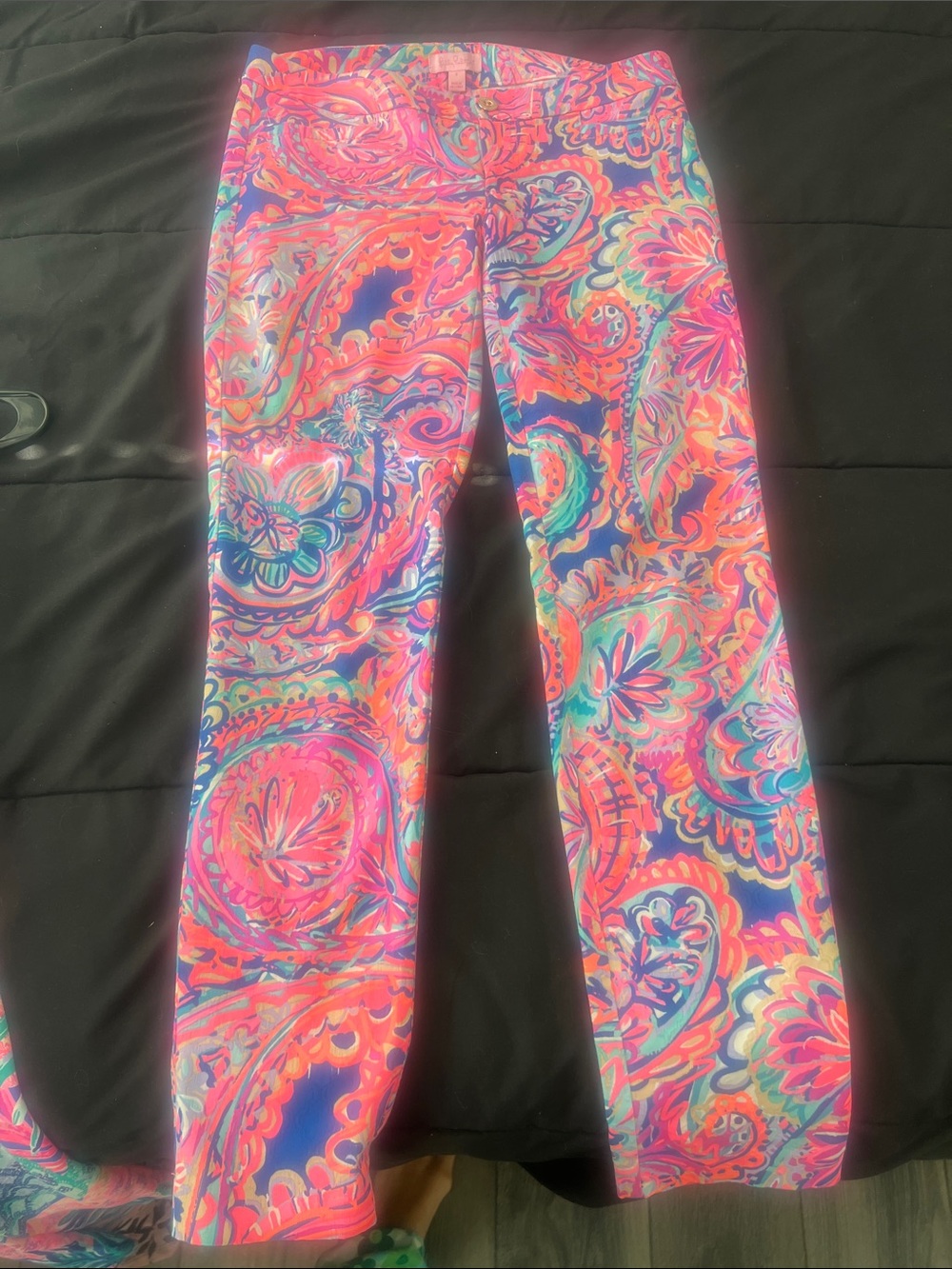 Lilly Pulitzer Floral Paisley Multicolor Leggings — Pink, Blue & Teal